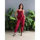 Conjunto Feminino Alfaiataria com Blusa de Alças e Calça
