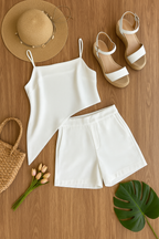 Conjunto 2 peças bata assimétrica