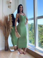 Vestido Longo colado decote costas Fashion Ano novo
